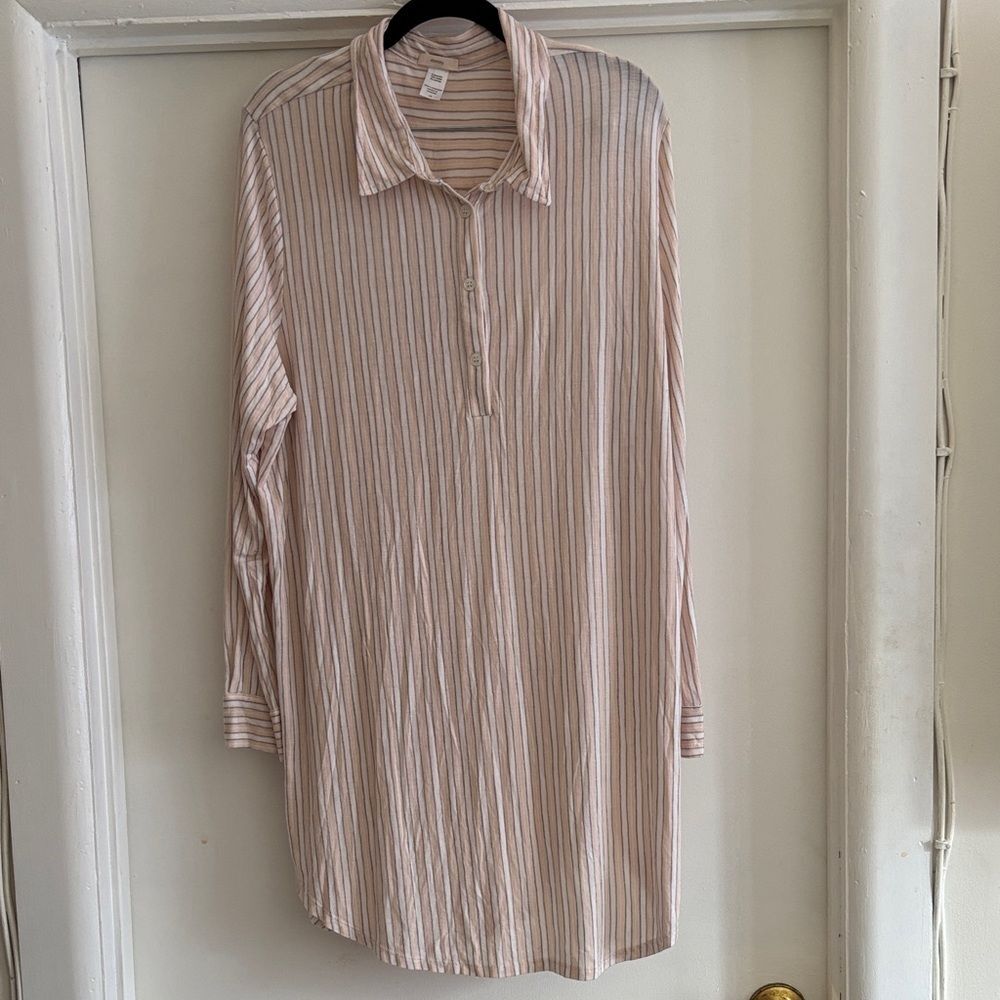 ❤️Eberjey Sleepy Stripes Boyfriend Sleep Shirt Size L